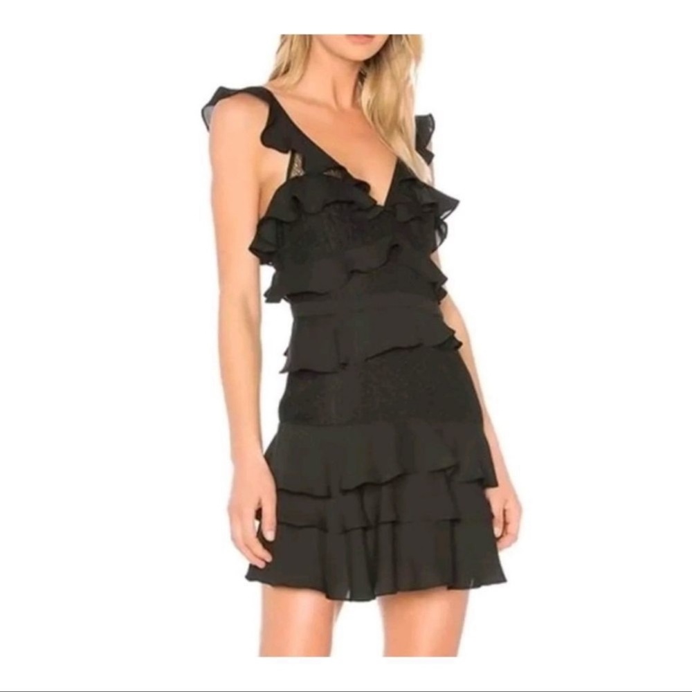 Bardot x Revolve Babylon Ruffle Lace Dress Size 6 or Small - Picture 2 of 14